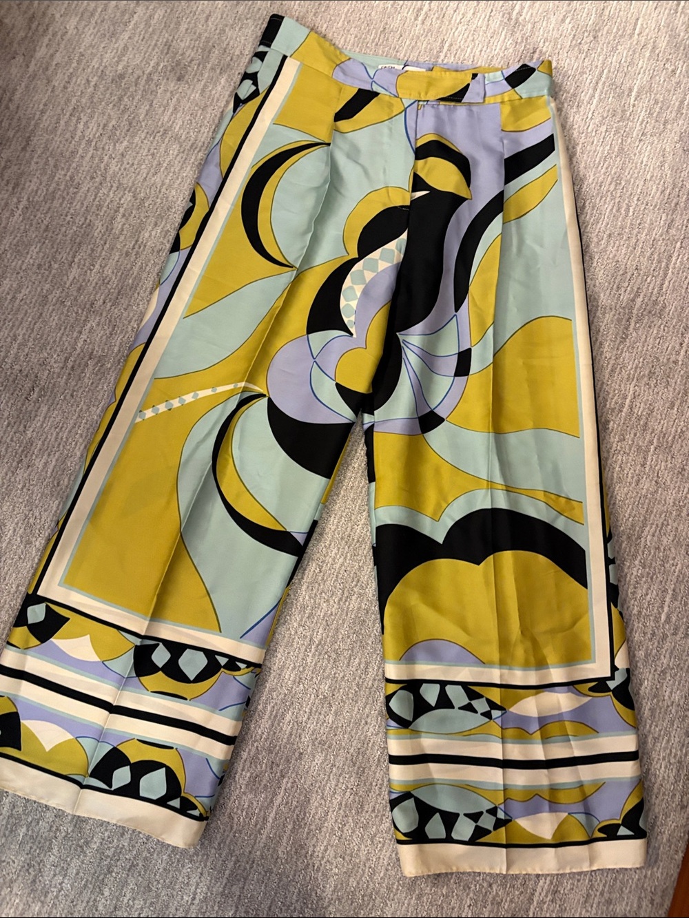 Women’s Wide-Leg Printed Satin Pants - Multi